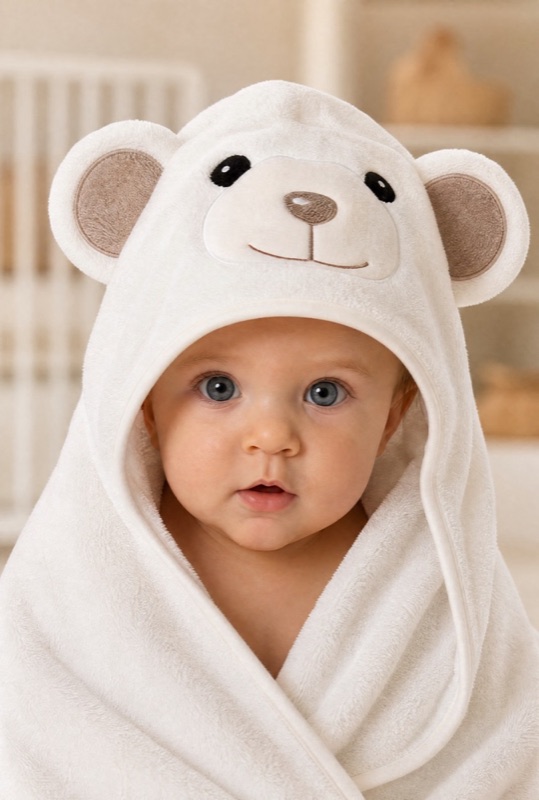 A soft MiniBoo bath-time moment.