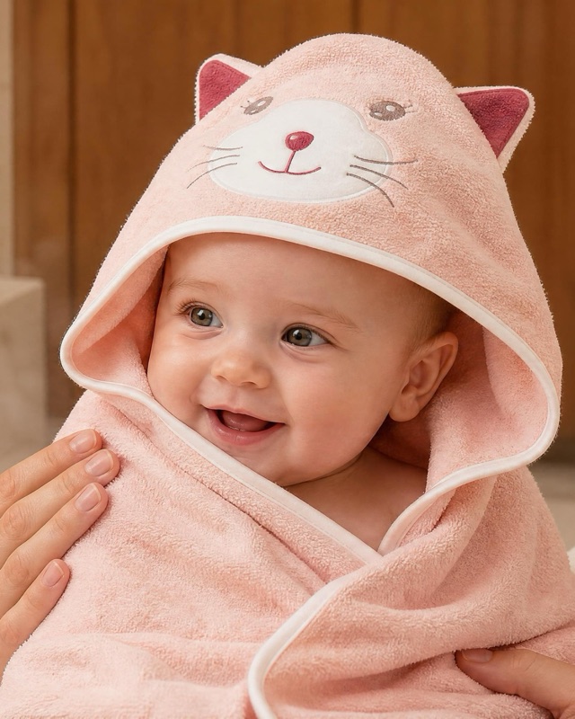 A soft MiniBoo bath-time moment.