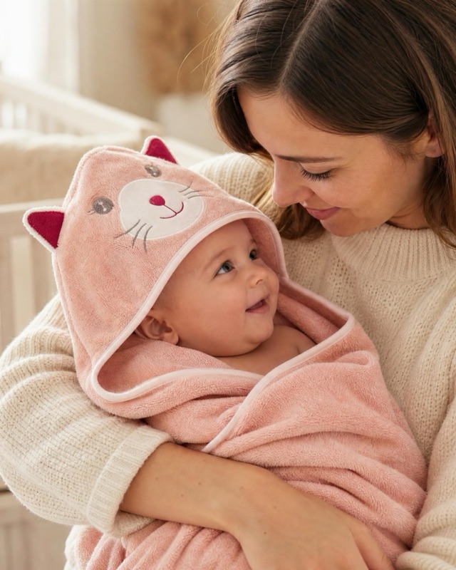 A soft MiniBoo bath-time moment.